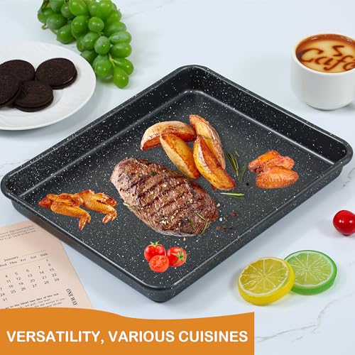 Walooza 11 Inch Nonstick Baking Sheets Set of 2, Carbon Steel Cookie Sheets for Baking, Heavy Duty & Stackable Baking Pans for Oven, Non Toxic & Easy Clean, 11x9 Inch Baking Trays