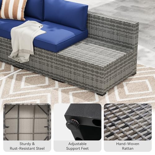 7-Piece Patio Furniture Set, Wicker Outdoor Furniture with Thick Cushions