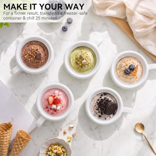 Pukomc Home Swirl Ice Cream Maker Machine with 2 Ice Cream Cup,0.9 quarts