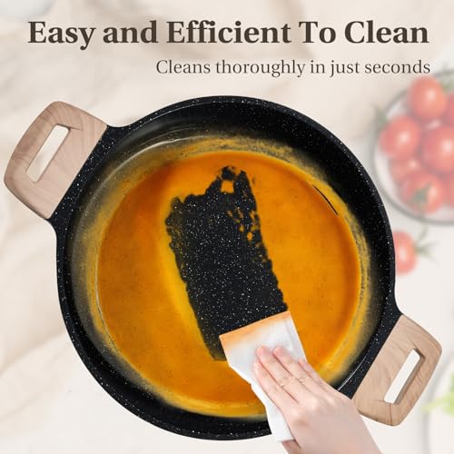 Sweetcrispy Pots and Pans Set, 25 Pcs Nonstick Kitchen Cookware Set, Induction Kitchen Cooking Set, Non-Toxic Frying Pans & Saucepans (PFOA/PFOS Free) Black