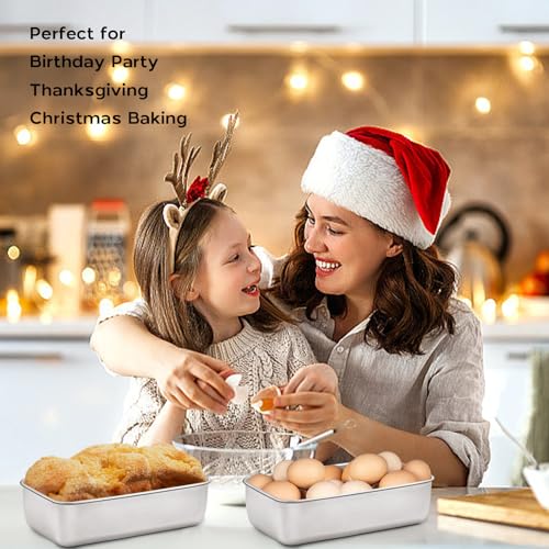 Onader 6 Pack Loaf Pans for Baking Bread, 9 x 5 Inch Stainless Steel Deep Meatloaf Toast Baking Pan Set