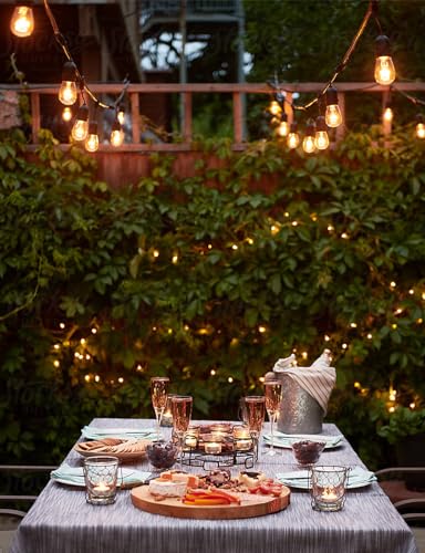 Svater Outdoor Led String Lights 25 FT, Patio Lights for Outside with 9pcs S14 Shatterproof Bulbs, 1 Watt E26 Dimmable, IP65 Waterproof, Commercial Grade Bistro Light 2700K Warm White