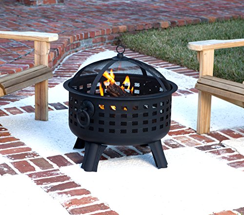 Amazon Basics 27 inch Steel Round Lattice Fire Pit, Easy to Assemble
