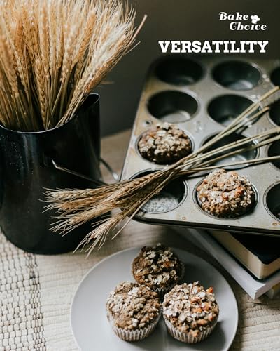 Bake Choice Mini Muffin Pan includes 200 Natural Cupcake Liners, Mini Cupcake Pans Nonstick 24 Cup, Muffin Tin, Carbon Steel Baking Supplies