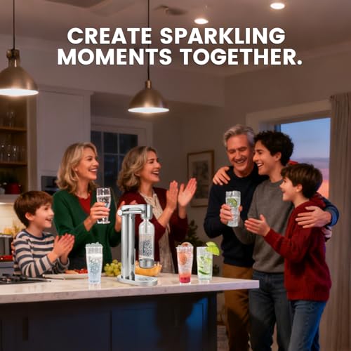 Pupdumm Soda Maker Sparkling Water Maker, Manual Stainless Steel Carbonation Machine for Home, Compatible with 60L Threaded COโ Cylinders (Not Included), Water Carbonator with BPA free PET Bottle