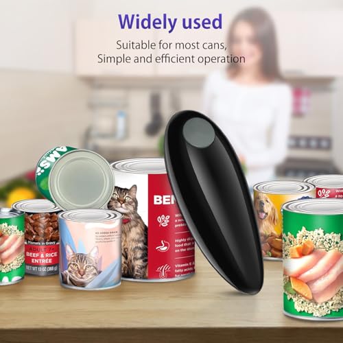 Electric Can Opener, Handheld One-touch Automatic Can opener, Smooth Edge Kitchen Gadget Can Openers Electric for Seniors with Arthritis