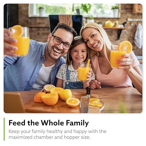 Hurom H70 Cold Press Juicer Machine, Easy to Clean Masticating Slow Juicer, Ideal Balance of Size and Function, Compact, Strainer Free, Self Feeding, Hands Free, with Wide Mouth Hopper (White)