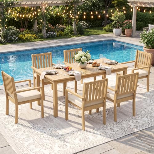 Wisteria Lane 7-Pieces Acacia Outdoor Patio Dining Table and Chairs for 6