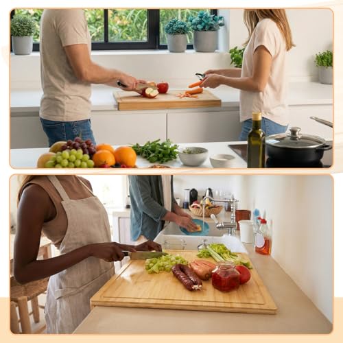 Patelai Bamboo Cutting Board with Counter Lip, 36 x 24in over The Stove Sink Cutting Board with Counter Edge, for Meat, Vegetables, Bread, and Charcuterie, Dough& Pastry Maker for Home Kitchen