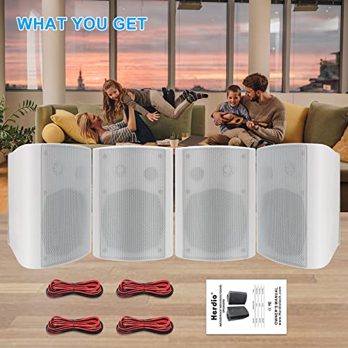 Herdio 5.25 Inches 600 Watts Passive Indoor Outdoor Speakers Wired Waterproof,Wall Mount Speakers with Loud Volume Suitable for Patio,Garden Home Theater