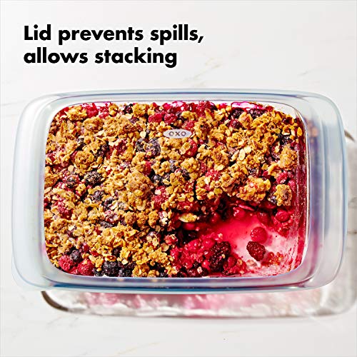 OXO Good Grips Freezer-to-Oven Safe 3 Qt Glass Baking Dish with Lid, 9 x 13