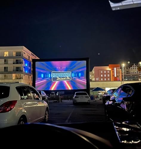 Inflatable Projector Screen, 30FT Blow Up Movie Screen Outdoor Projector, Easy Set Up One-Piece Design Front & Rear Projection with Air Blower for Outside Backyard Family Movie Night Pool Party