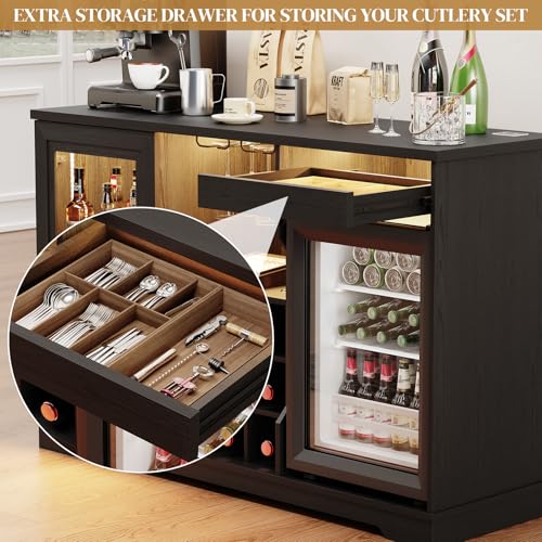 BROTTAR Large Coffee Bar Cabinet with Fridge (Fridge Included)