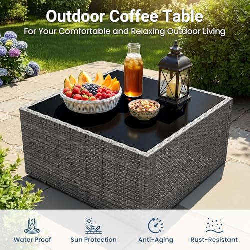 7 Pieces Wicker Patio Furniture Set - Patio Sofa and Chair for All Weather