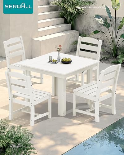 SERWALL HDPE Outdoor Square Dining Set for 4
