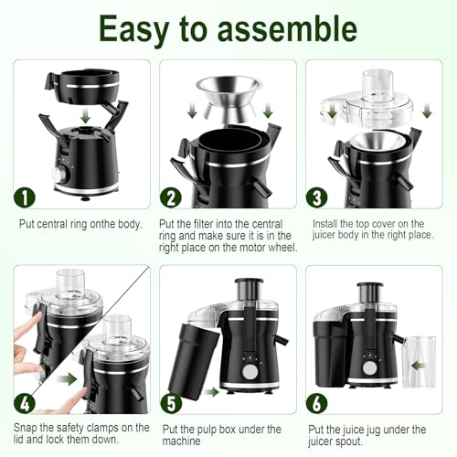 Juicer Machine, 500W Juicer with 3 Speed & 3” Feed Chute
