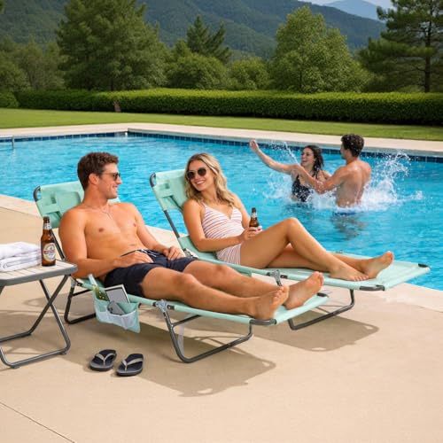 SUNNYFEEL Lay Flat Tanning Chair, Face Down Lounger, 5-Position Reclining