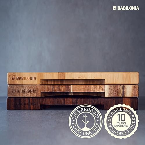American Black Walnut Cutting Board - 19.7" x 12.2" (ExtraThick 1.7") Hardwood Butcher Block, Charcuterie, Heavy Duty End Grain Wood Chopping Board with Juice Groove & Handles (Oil & Plate Included)