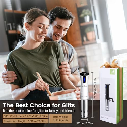 BLITZHOME Sous Vide Machine, WiFi APP Included, 1100W Sous Vide Cooker with Accurate Temperature & Timer, Stainless Ultra Quiet Precision Immersion Circulator Device, Kitchen Gadgets with Recipes