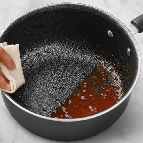 1-Quart Non-Stick Sauce Pan with Stay-Cool Handle, Gray, Steel, Even Heat Distribution, Easy-Clean Coating