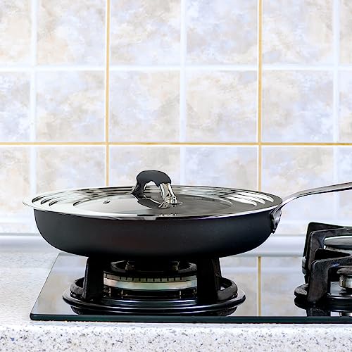 HOMVIDA 15 inch Large Universal Lid for 11-15" Pans Pots, Stainless Steel Pan Lid Cover for 11 12 13 14 15 In Cast Iron Skillets Frying Pans Woks