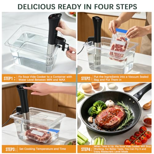 CATTLEMAN Sous Vide Cooker Yogurt Maker Kit with 8QT Container & Lid, 1000W