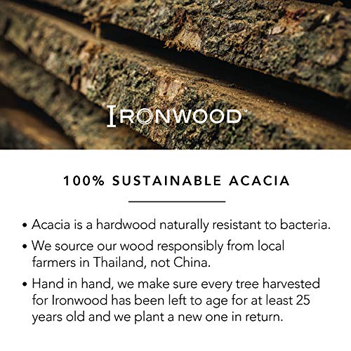 Ironwood Gourmet Square Cutting Board, Acacia Wood 0.5 x 9 x 9 inches