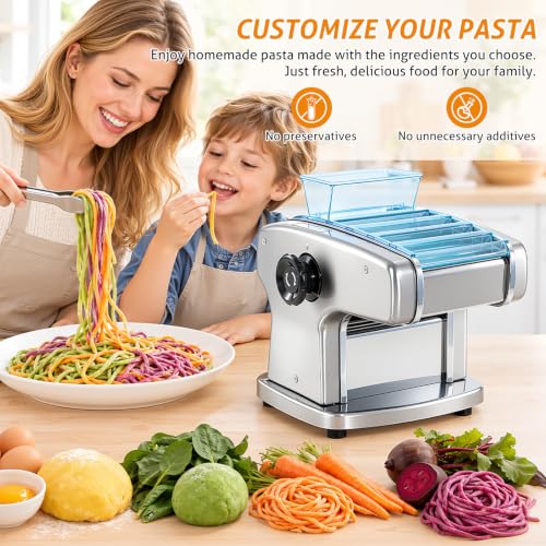 WICHEMI Electric Pasta Maker 4 IN1 Pasta Roller Noodle Pressing Machine