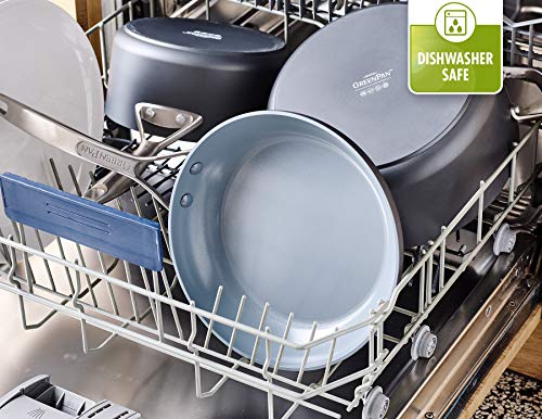 GreenPan Paris Pro Hard Anodized Healthy Ceramic Nonstick, 11 Piece Cookware Pots and Pans Set with Stainless Steel Lids, PFAS-Free, Dishwasher Safe, Grey