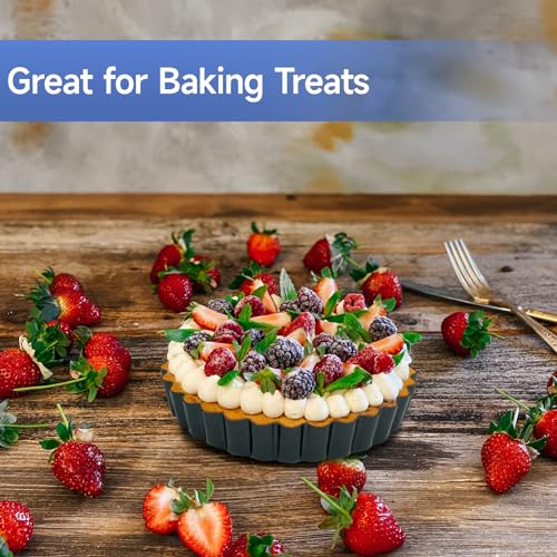 Urxirha 4 Pack 5-Inch Tart Pans with Removable Bottom, Nonstick Quiche Pan Fluted Pie Pans for Baking Treats, Pie, Quiches, Tartlets