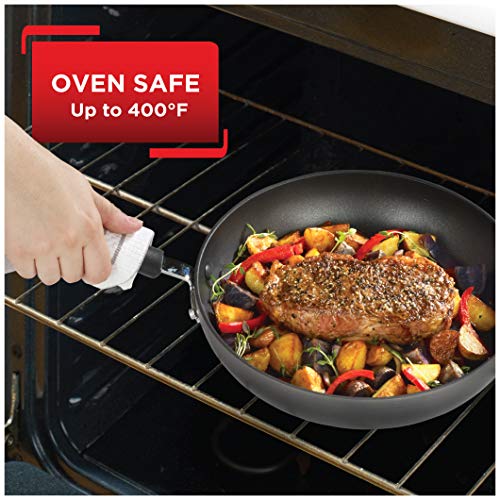 T-Fal Ultimate Hard Anodized Nonstick Griddle 10.25 Inch Oven Broiler Safe 400F Cookware, Pots and Pans, Dishwasher Safe Onyx