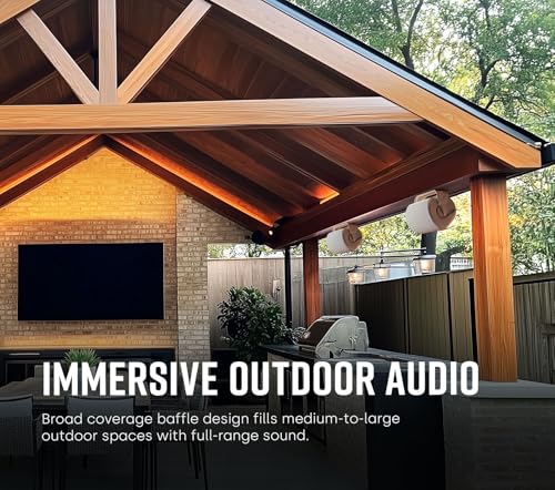 Polk Audio Atrium 6 All-Weather Outdoor Speakers with Bass Reflex Enclosure (Pair, Black), Broad Sound Coverage, Speed-Lock Mounting System