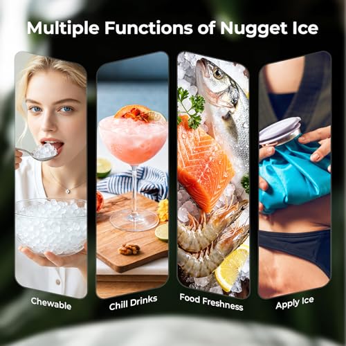 Antarctic Star Nugget Ice Maker Countertop with Self-Dispensing, 33lbs/24H