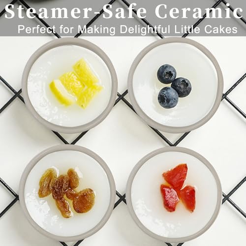 Orkim 3in 2.5oz Small Ceramic Ramekins Custard Bowls, 10 Pack Mini Soy Dipping Sauce Cups Pinch Bowl, Little Kitchen Condiment Ingredient Prep Salad Dishes, Dishwasher Microwave Freezer Safe