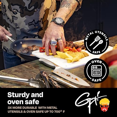 Guy Fieri's Flavortown Laser Titanium 12 Piece Set - Non-stick Cookware Set Without PFAS, PTFE, or PFOA, 3x More Durable, Dishwasher Safe, Oven Safe