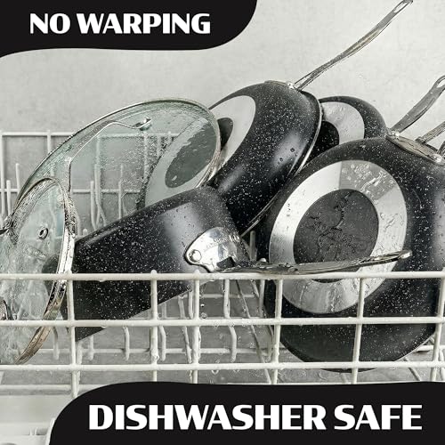 Granitestone Ceraluxe 20 Pc Ceramic Cookware Set Nonstick, Complete Pots and Pans Set Non Stick with 5 Pc Bakeware Set, Deep Frying Pan Set, & Steamer, Non Toxic PFOA Free, Oven & Dishwasher Safe