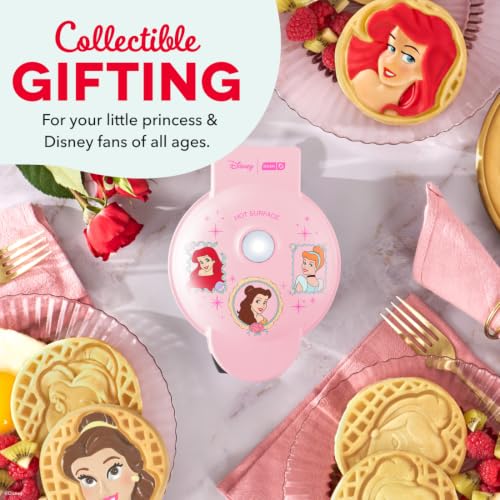 Disney | Dash Princess MultiMaker Mini Waffle Maker, Ceramic Nonstick, Pink