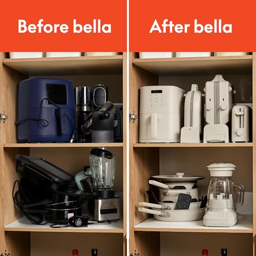 bella 10 Speed Countertop Blender, Juicer & Smoothie Maker, Fits-anywhere™ Kitchenware, Slim Flip & Store Design, Dishwasher Safe 48oz Capacity Pitcher & Lid, Stainless Steel Blade, 450 Watt, Surf
