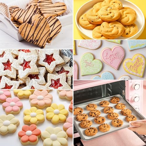 12-Piece Stainless Steel Cookie Cutter Set with Handles - Heart, Flower, Round, Five Star Shapes - Fruit Vegetable, Small Stainless Steel Biscuit Mold for Baking (Multicolor)