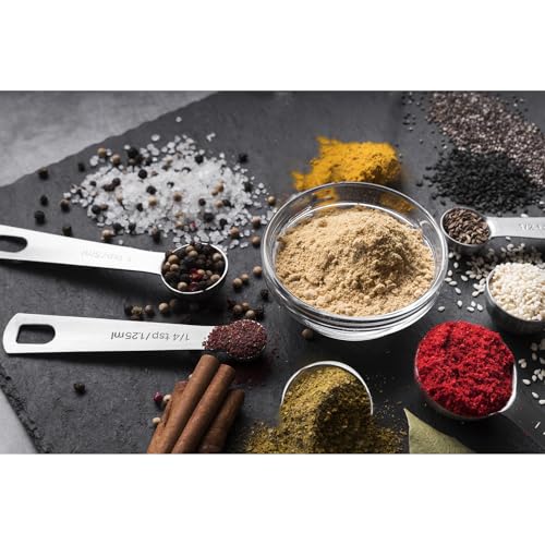 Measuring Spoons, 13 PCS Stainless Steel Measuring Spoons Set Includes Teaspoon & Tablespoon, Metal Measuring Spoons for Dry & Liquid Ingredients, Mini Measuring Spoon Set for Cooking and Baking