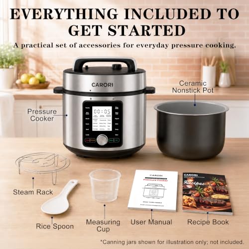 CARORI 8QT Electric Pressure Cooker, 24 Programs, Touch and Dial Control