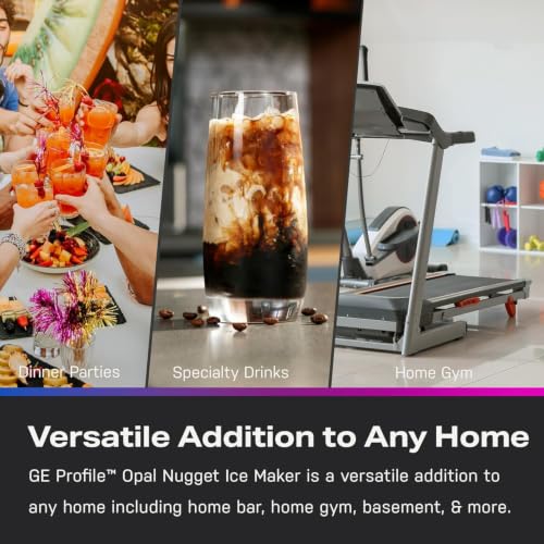GE Profile Opal Ultra, Countertop Nugget Ice Maker, 1 Gal XL Side Tank, *Amazon Exclusive*, 38 lbs/Day, Pebble Pellet Crushed Ice Machine, WiFi Stainless Steel