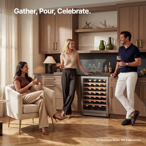 Ca'Lefort 24 Inch Wine Fridge,61 Bottle Built-in Freestanding Wine Cooler