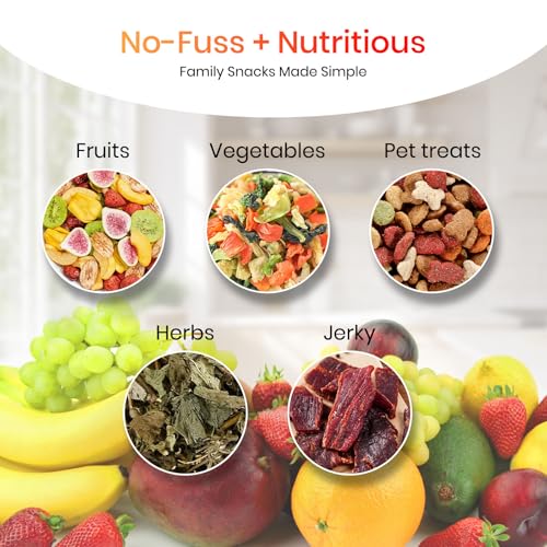 Food Dehydrator Machine, 6 Stainless Steel Trays, 400W Fruit Dehydrator with Visible Skylight, 195°F&24H Meat Dehydrator for Jerky, Pet Treats, Herbs, Fruit and Yogurt, Silver