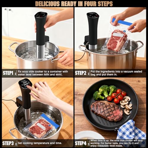 CATTLEMAN Sous Vide Cooker, Wine Chiller, 1000W, Immersion Circulator Sous Vide Machine, Suvee Cooker with Accurate Temperature & Timer, Fast Heating, Cookbook, Easy to Store, Home Kitchen Use