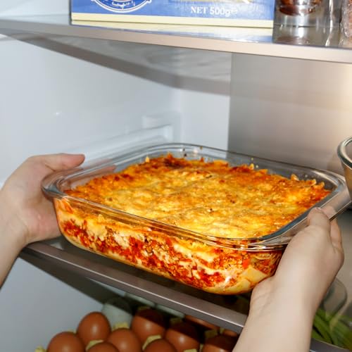 CGNWEEPS 9×9in Square Glass Baking Dish, 2.4QT Glass Baking Pan, Baking Dishes for Oven