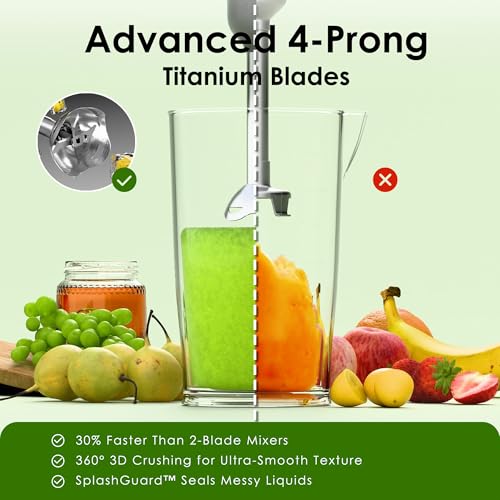 WHUTO 5-in-1 Cordless Immersion Blender with Rechargeable Handheld Battery