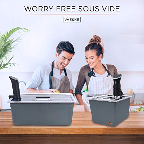 Väeske 12 + 26 QT Insulated Sous Vide Container Set with Lids & Neoprene Sleeves – Dual-Size Water Bath Containers for Precision Cooking – Compatible with Anova, Joule, Instant Pot, Nano