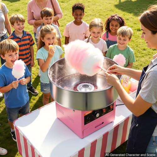 VEVOR Commercial Cotton Candy Machine, 1000W Electric Candy Floss Maker