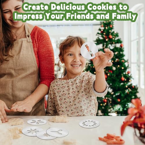 6 PCS Cookie Press Set for OXO Good Grips - Cookie Press Discs, Metal Cookie Mold Disc, Stainless Steel Cookie Stencils, Cookie Press for Baking Accessories, for DIY Biscuit Maker and Decoration